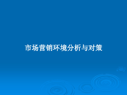 市场营销环境分析与对策PPT教案