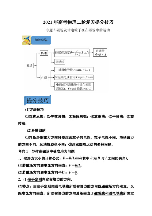 专题8 磁场及带电粒子在在磁场中的运动(解析版)高考物理二轮复习