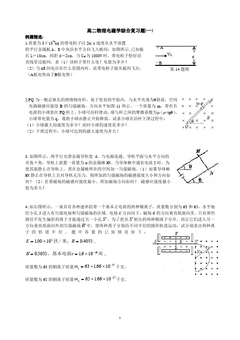 高二物理电磁学综合复习题