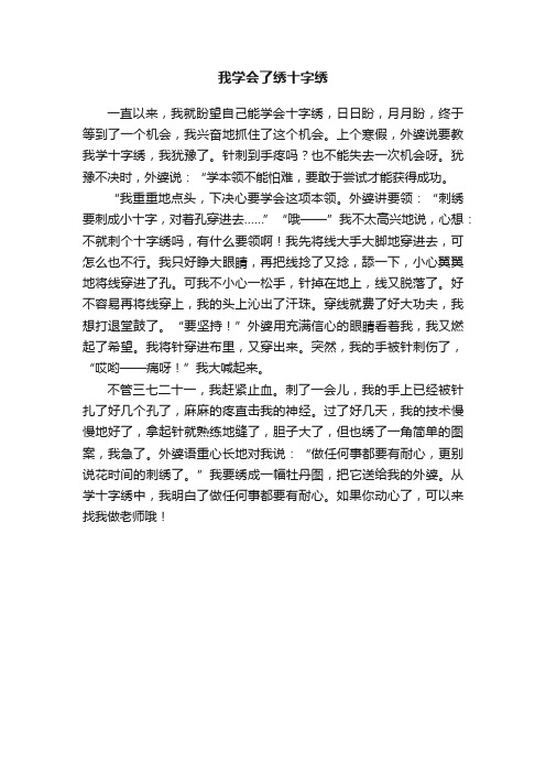 我学会了绣十字绣