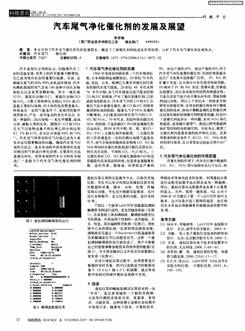 汽车尾气净化催化剂的发展及展望