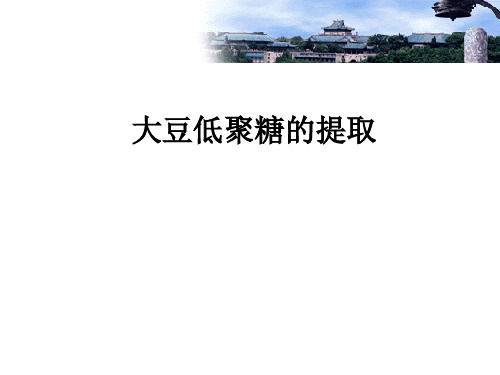 大豆低聚糖的提取(PPT 33页