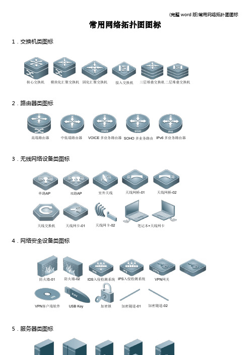 (完整word版)常用网络拓扑图图标