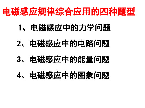 高考物理考前基础回扣：电磁感应综合应用四种题型