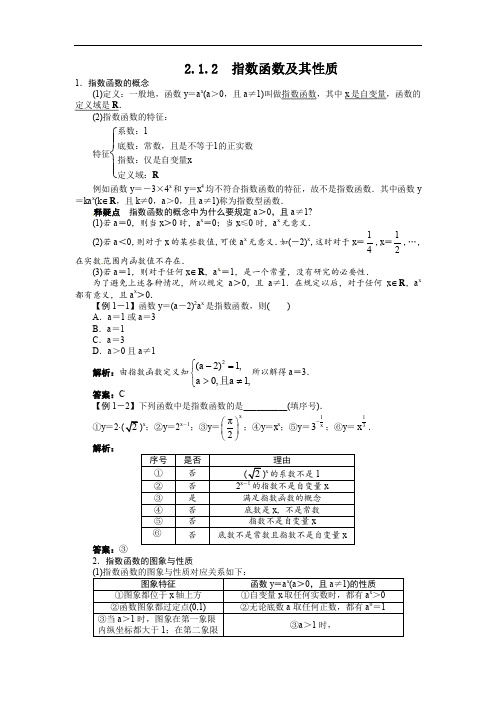 数学人教A必修1第二章2.1.2 指数函数及其性质