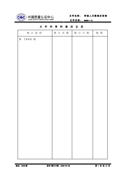 MSWM11-15 审核人天数确定指南[1]