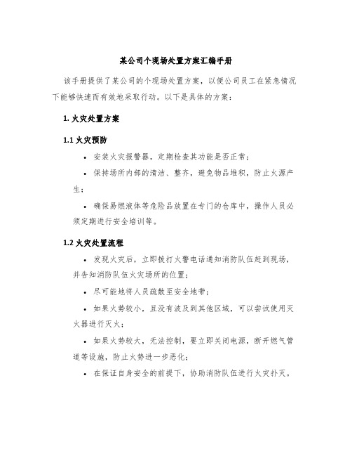 某公司个现场处置方案汇编手册