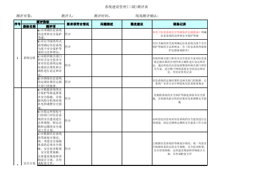 等保测评--系统建设管理(三级)V 1.0