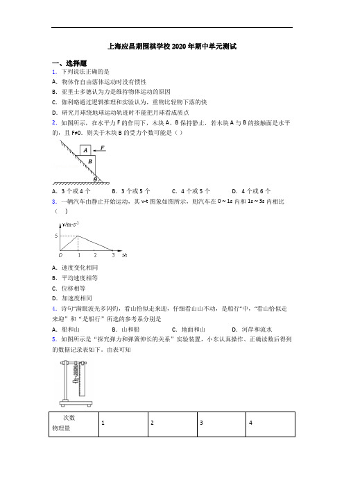 上海应昌期围棋学校2020年期中单元测试