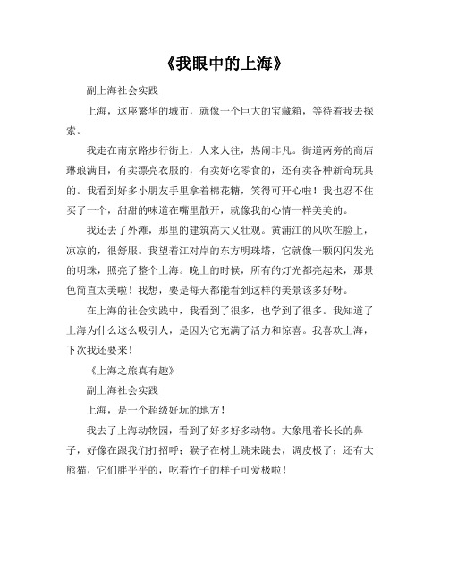 以上海社会实践为副标题,的作文