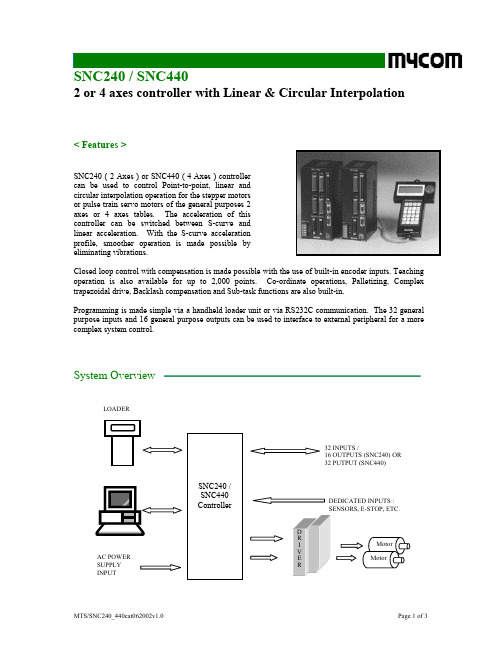 MTS SNC240_440 2 4轴控制器产品说明书