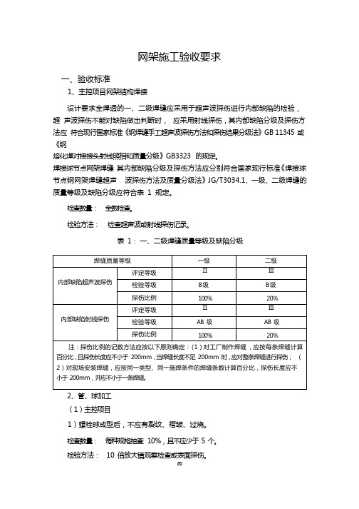 网架施工验收要求