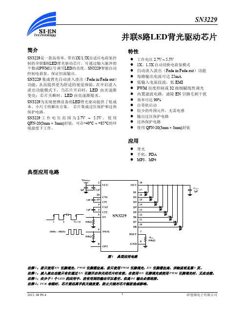 并联8路LED背光驱动芯片