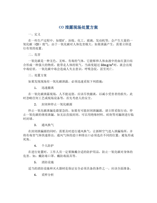 co泄露现场处置方案