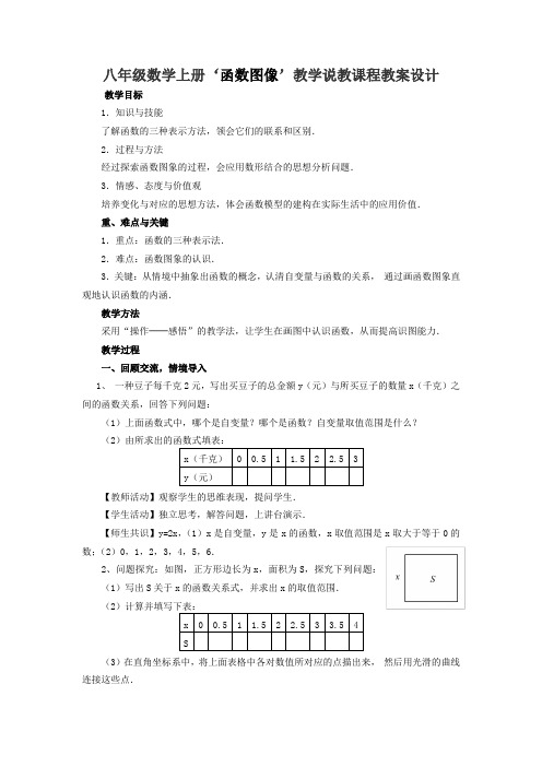 最新八年级数学上册‘函数图像’教学说教课程教案设计.docx