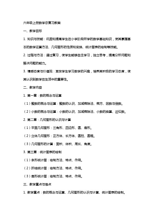 六年级上册数学总复习教案