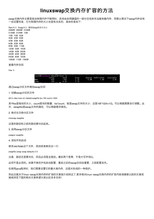 linuxswap交换内存扩容的方法