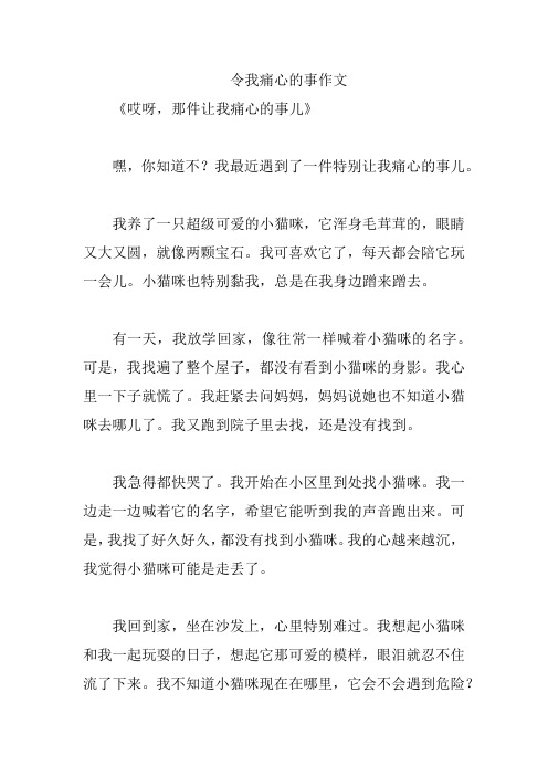 令我痛心的事作文