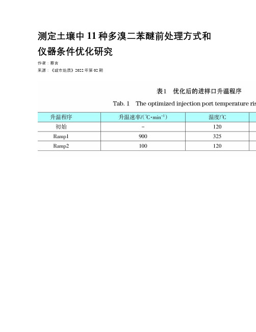 测定土壤中11种多溴二苯醚前处理方式和仪器条件优化研究