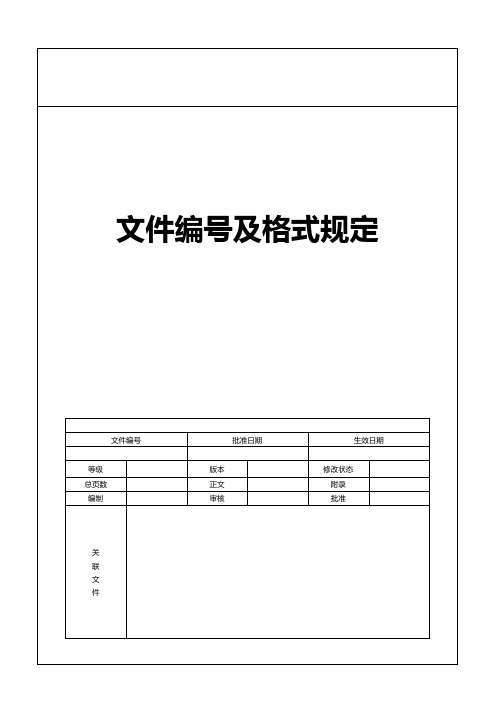 文件编号及格式规定