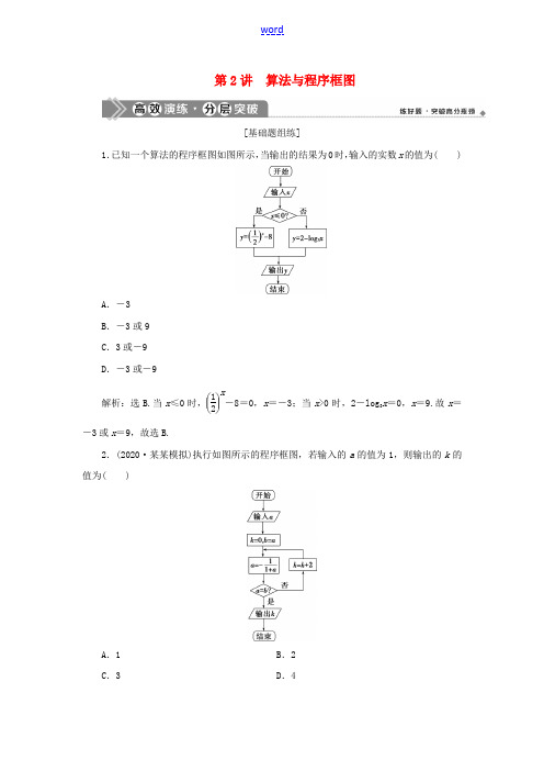 高考数学一轮复习 第十二章 复数、算法、推理与证明 第2讲 算法与程序框图高效演练分层突破 文 新人