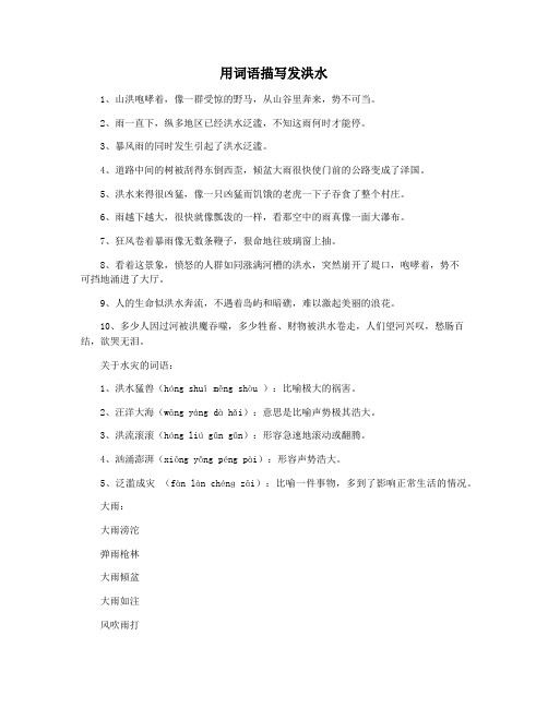 用词语描写发洪水