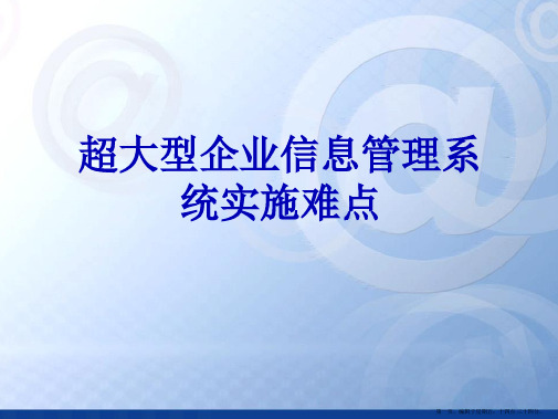 超大型信息系统项目的管理问题ppt资料