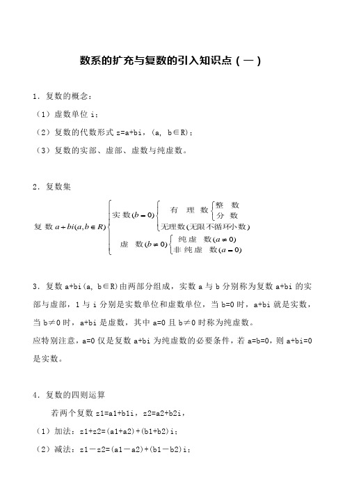 复数知识点与历年高考经典题型