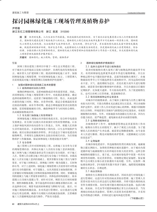 探讨园林绿化施工现场管理及植物养护