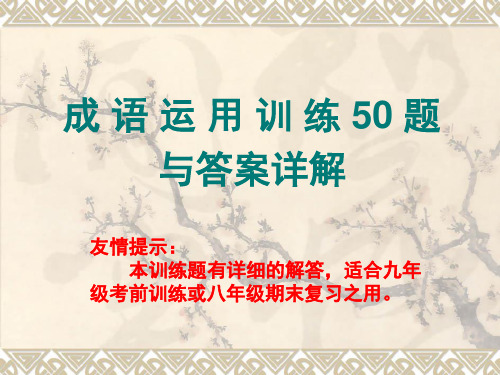 成语运用训练50题与答案详解