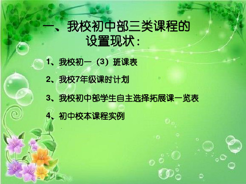 我校初中课程设置的现状和思考教案