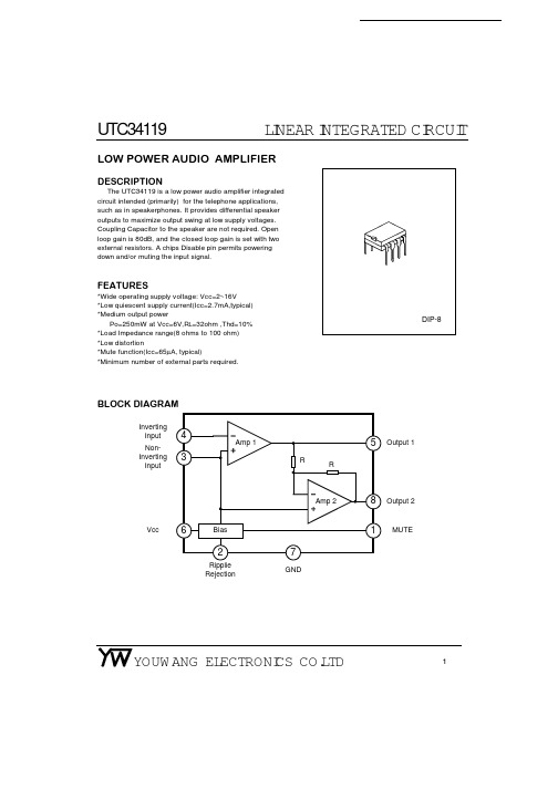 UTC34119音频放大器