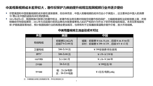 中美视频产业对比及启示：成本、价格、收入结构(2021年)