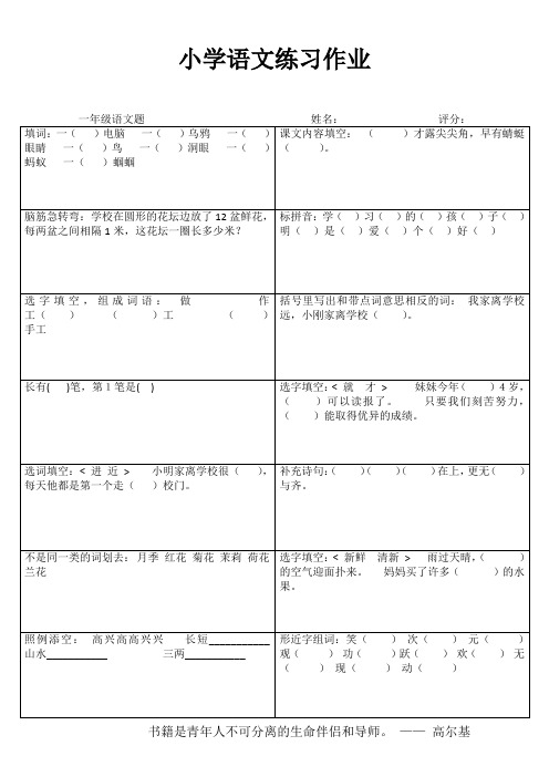 小学一年级语文每日一练I (91)