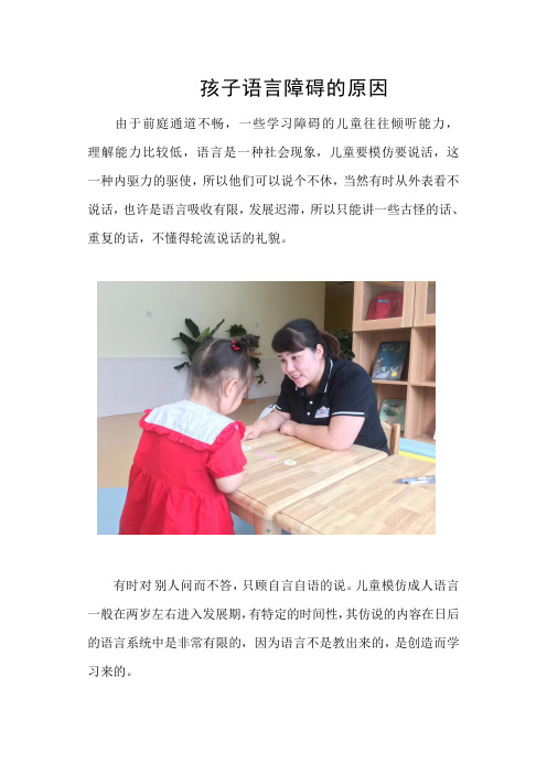 孩子语言障碍的原因