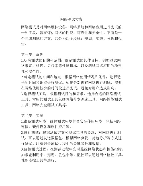 网络测试方案