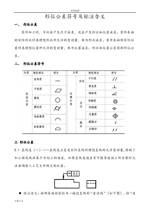 形位公差符号及标注含义