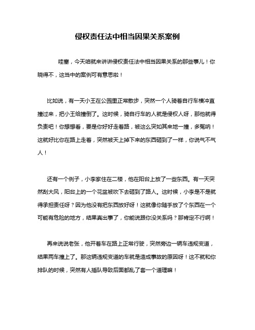 侵权责任法中相当因果关系案例