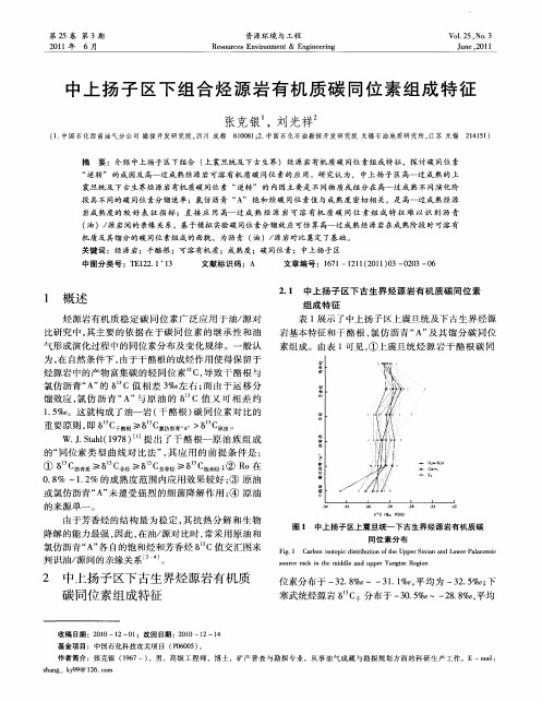 中上扬子区下组合烃源岩有机质碳同位素组成特征