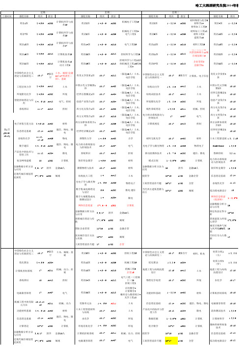 研究生课程表