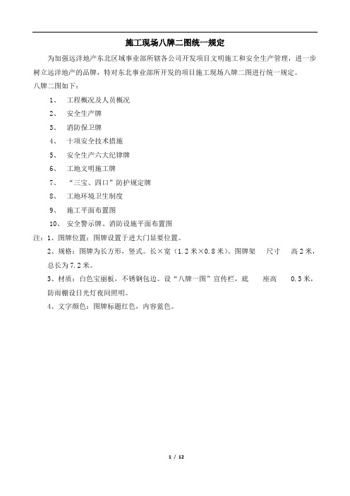 施工现场八牌二图统一规定