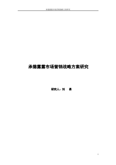 承德露露市场营销战略方案研究