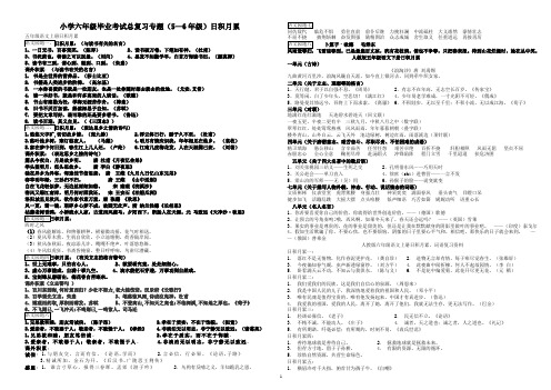 小学六年级毕业考试总复习专题(5—6年级)日积月累