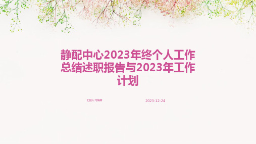 静配中心2023年终个人工作总结述职报告与2023年工作计划