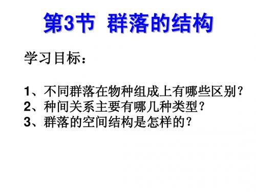 人教版教学课件甘肃省永昌县第一中学生物必修三《43群落的结构(第二课时)》课件