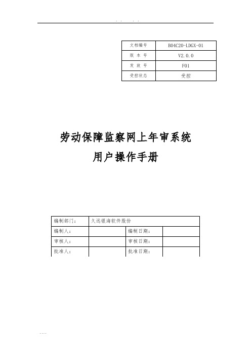 劳动监察外网年审系统操作手册范本