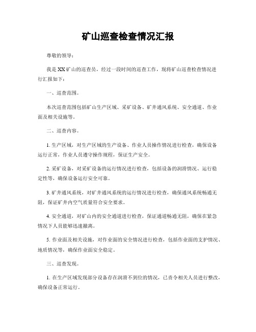 矿山巡查检查情况汇报