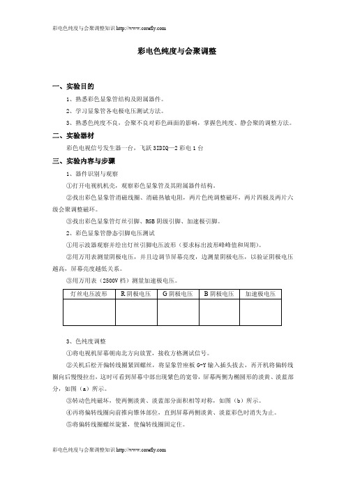 彩电色纯度与会聚调整