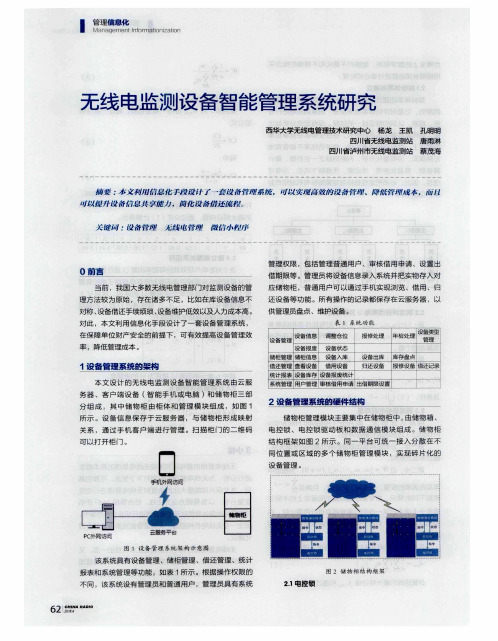 无线电监测设备智能管理系统研究