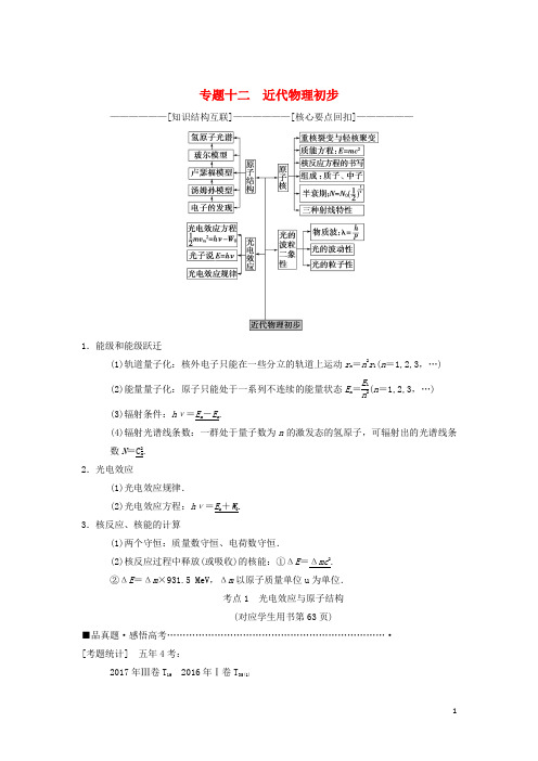 2018版高考物理二轮复习第1部分专题整合突破专题12近代物理初步教案